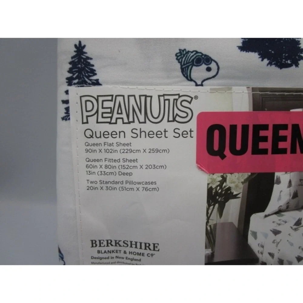 Peanuts Holiday Winter White Queen Sheet Set By Berkshire 4 Piece Charlie Brown